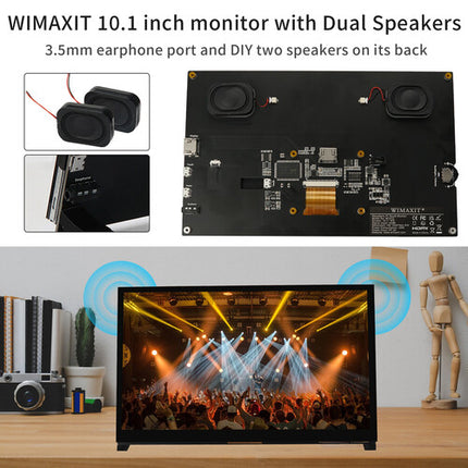 Wimaxit M1012 Pantalla Táctil 10.1" IPS 1024x600 con Altavoces para Raspberry Pi