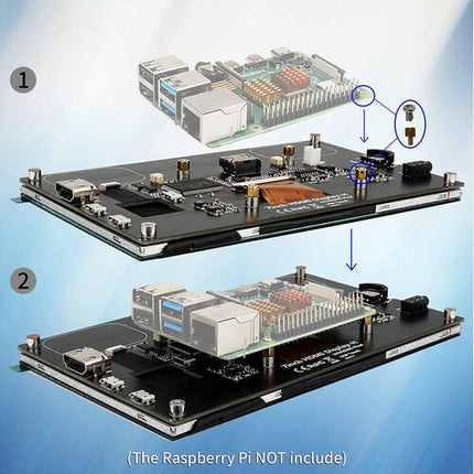 Wimaxit M728 Pantalla táctil 7" IPS 1024x600 para Raspberry Pi con altavoces