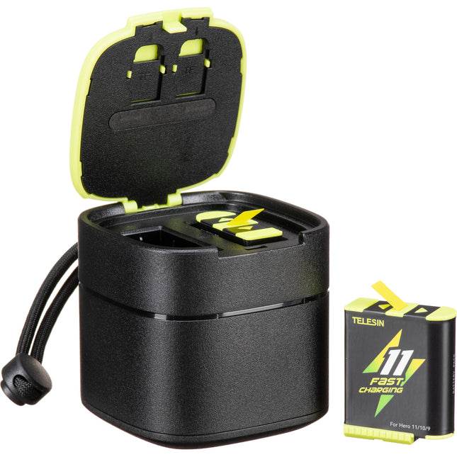TELESIN Kit de 2 Baterías 1750mAh y Cargador Rápido Dual para GoPro HERO11/10/9