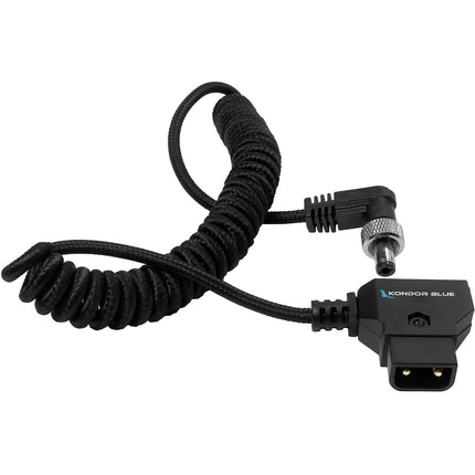 Kondor Blue Cable en espiral D-Tap a DC 2.5mm angular para amaran 1.3 a 2.7 pies