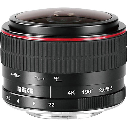 Meike MK-6.5mm f/2 Lente Fisheye Circular para Canon EF-M 190° ángulo con funda y paño de limpieza