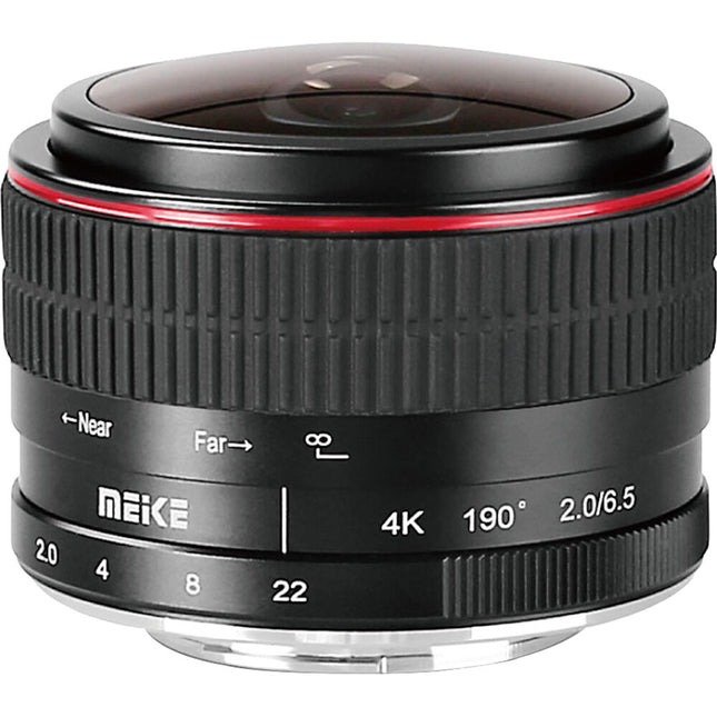 Meike MK-6.5mm f/2 Lente Fisheye Circular para Canon EF-M 190° ángulo con funda y paño de limpieza