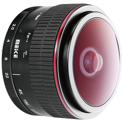Meike MK-6.5mm f/2 Lente Fisheye Circular para Canon EF-M 190° ángulo con funda y paño de limpieza