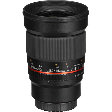 Samyang 16mm f2.0 ED AS UMC CS Objetivo para Canon EF-M 25.6mm APS-C