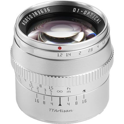 Objetivo TTArtisan 50mm f1.2 para Sony E Montura APS-C 75mm Plata