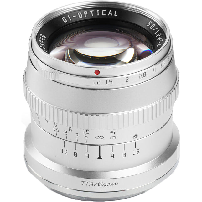 TTArtisan 50mm f1.2 Lente para FUJIFILM X Montura X APS-C 75mm Silver