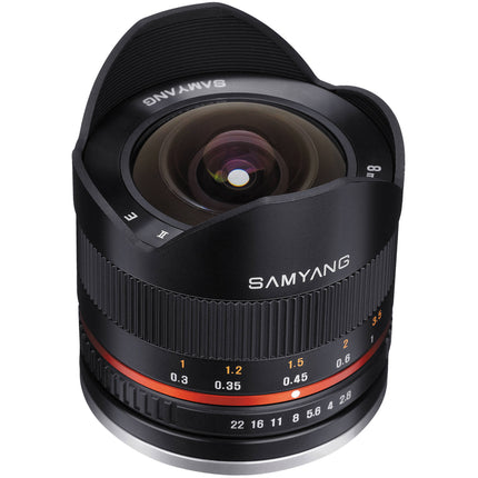 Samyang 8mm f/2.8 Fisheye II Objetivo para Sony E Montura con 180° ángulo de visión