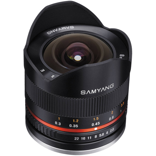 Samyang 8mm f/2.8 Fisheye II Objetivo ojo de pez Fujifilm X Montura 180° ángulo