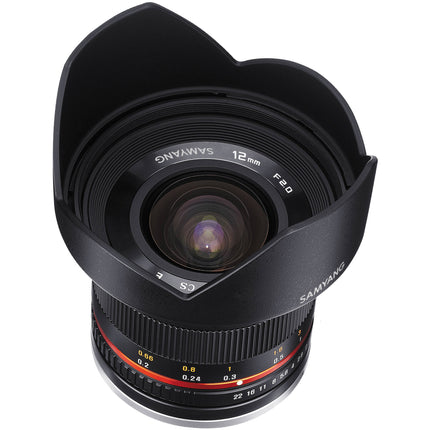 Samyang 12mm f2 0 NCS CS objetivo para Sony E Montura APS C Negro 67mm
