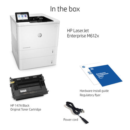 HP LaserJet Enterprise M612x Impresora Monocromo 75 ppm Dúplex Automático 1200 Hojas