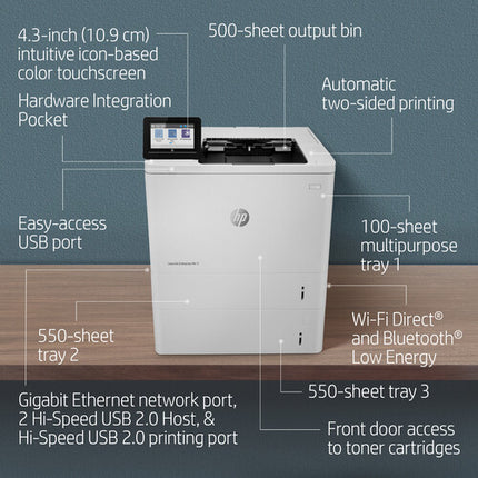 HP LaserJet Enterprise M612x Impresora Monocromo 75 ppm Dúplex Automático 1200 Hojas
