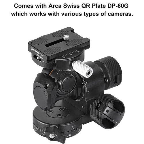 Sunwayfoto GH-PROIIS Cabezal de Trípode Engranado 4.1 Pulgadas 8.8 lb Capacidad