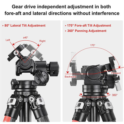 Sunwayfoto GH-PROIIS Cabezal de Trípode Engranado 4.1 Pulgadas 8.8 lb Capacidad