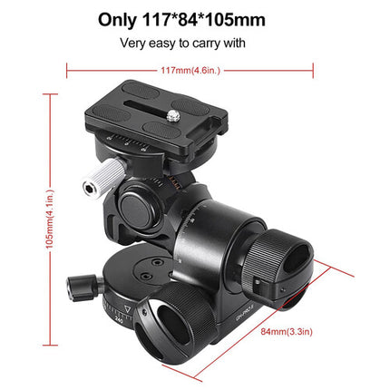 Sunwayfoto GH-PROIIS Cabezal de Trípode Engranado 4.1 Pulgadas 8.8 lb Capacidad