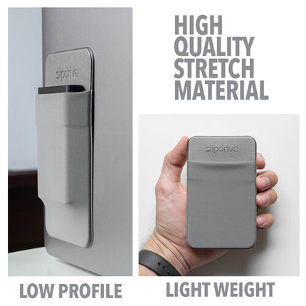 Max Huggins Slipdrive funda pequeña gris para SSD externa 3M adhesivo y correa interna elastica