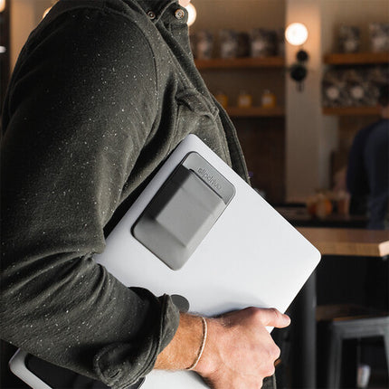 Max Huggins Slipdrive funda pequeña gris para SSD externa 3M adhesivo y correa interna elastica