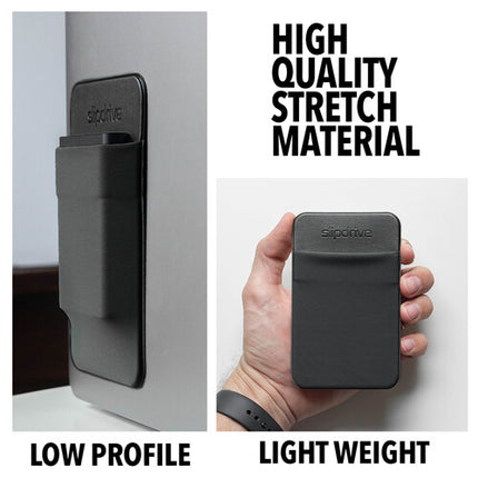 Max Huggins Slipdrive funda pequeña negra con elástico y adhesivo 3M para SSD externa