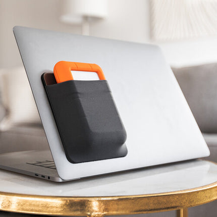 Max Huggins Slipdrive funda elástica para SSD externa adhesiva 3M negra grande