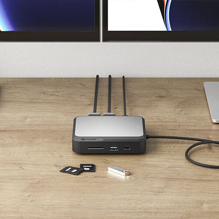 ALOGIC Dual 4K Universal DisplayPort Estación de Acoplamiento Compacta con 100W PD y 2 Puertos USB 3.2 Gen 2
