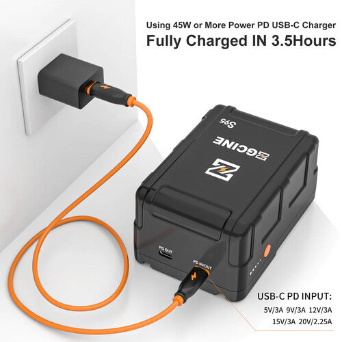 ZGCINE S95 Batería V-Mount 98.68Wh 6600mAh con Salidas USB-C D-Tap