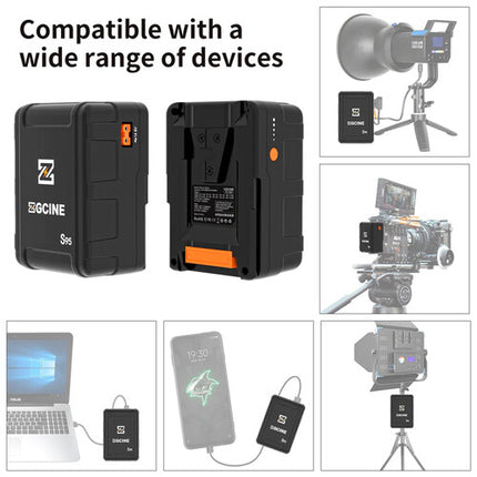 ZGCINE S95 Batería V-Mount 98.68Wh 6600mAh con Salidas USB-C D-Tap