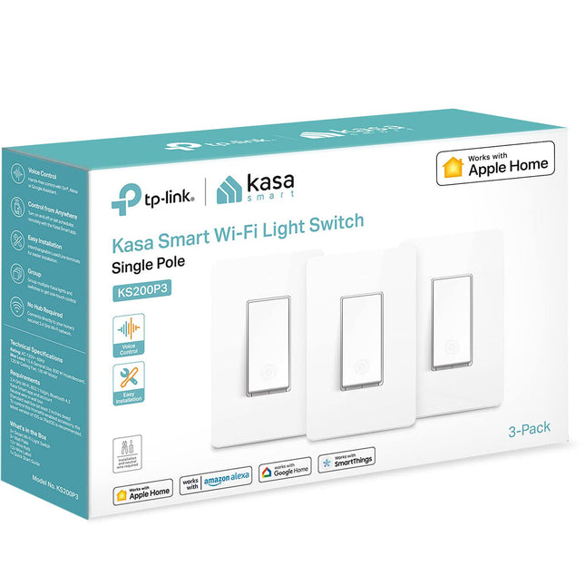 TP-Link KS200 Kasa Smart Interruptor Wi-Fi 2.4 GHz 3-Pack