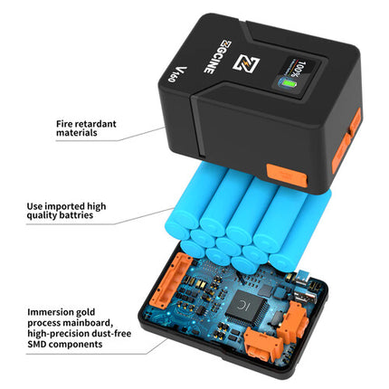 ZGCINE V160 Batería V-Mount 142Wh 9600mAh con Salidas USB-C y D-Tap