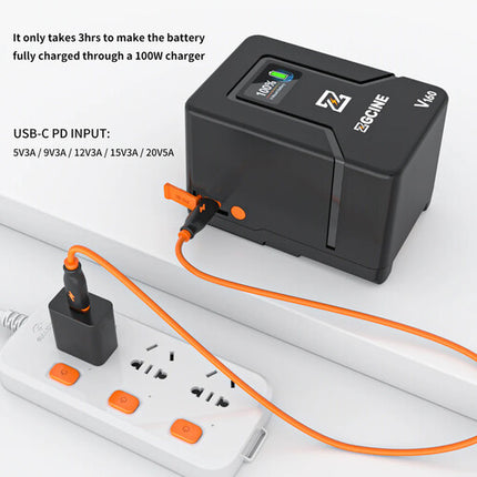 ZGCINE V160 Batería V-Mount 142Wh 9600mAh con Salidas USB-C y D-Tap