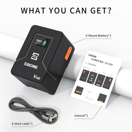 ZGCINE V160 Batería V-Mount 142Wh 9600mAh con Salidas USB-C y D-Tap