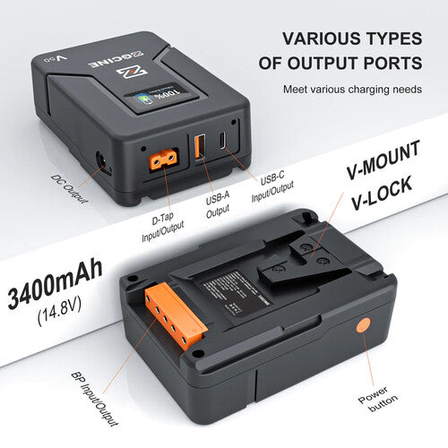 ZGCINE ZG-V50 Batería V-Mount 50Wh Compacta 14.8V con Carga Rápida PD