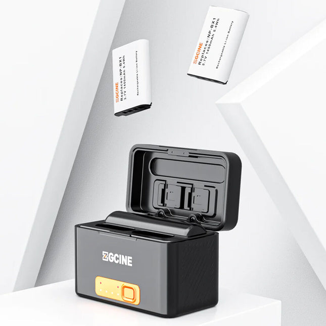 Estuche de carga ZGCINE para batería Sony NP-BX1 con 5200mAh y 2 ranuras MicroSD