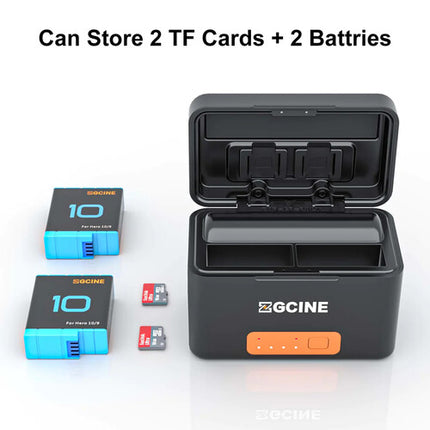 ZGCINE PS-G10 Estuche Mini de Carga para Baterías GoPro con 2 Ranuras y Batería 5200mAh