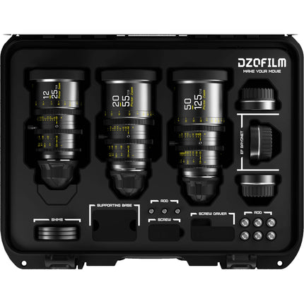 DZOFilm Pictor T2.8 Super35 Kit de 3 Objetivos Zoom 12-25mm 50-125mm