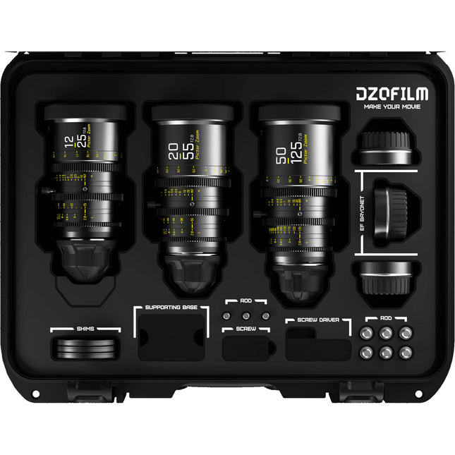 DZOFilm Pictor T2.8 Super35 Kit de 3 Objetivos Zoom 12-25mm 50-125mm