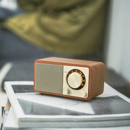 Sangean WR-7 Altavoz de Mesa Bluetooth Radio FM Madera 36 Horas Autonomía