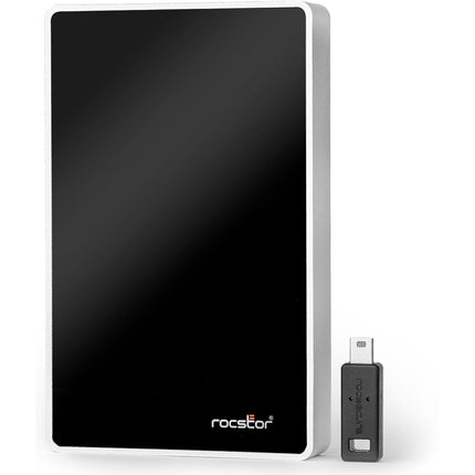 Rocstor 1TB Rocsecure EX32 SSD portátil cifrada USB 3.2 Gen 1 con 3 llaves Token y doble cable USB-C
