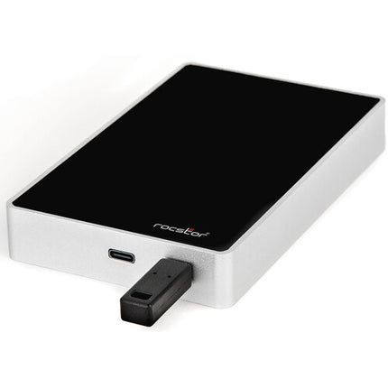 Rocstor 1TB Rocsecure EX32 SSD portátil cifrada USB 3.2 Gen 1 con 3 llaves Token y doble cable USB-C
