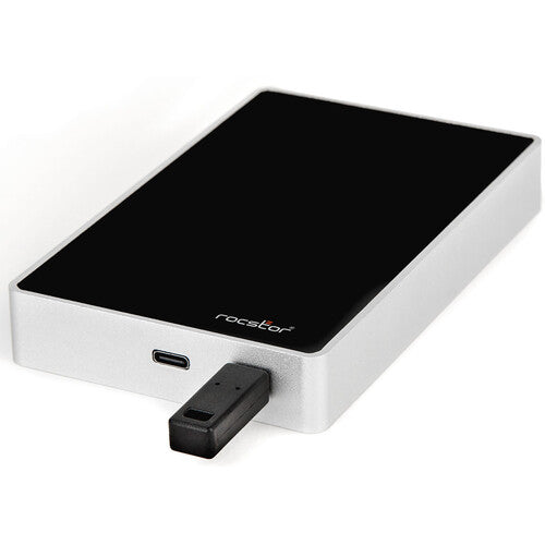 Rocstor 1TB Rocsecure EX32 SSD portátil cifrada USB 3.2 Gen 1 con 3 llaves Token y doble cable USB-C