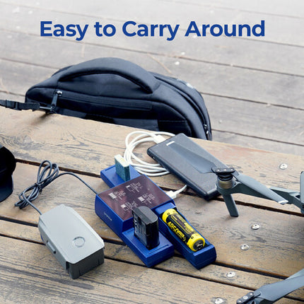 bronine Kit de carga para baterías cilíndricas Li-Ion 3.7V magnético ligero compacto