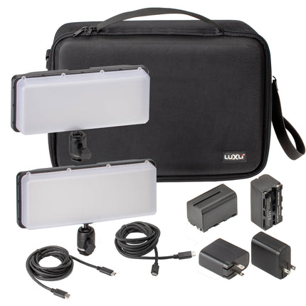 Luxli Cello² 10" Panel LED RGB con 2 luces difusoras y batería incluida