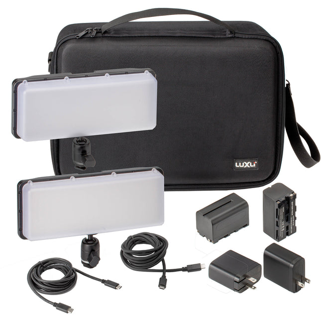 Luxli Cello² 10" Panel LED RGB con 2 luces difusoras y batería incluida