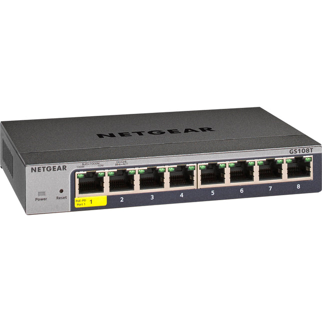 Netgear GS108Tv3 Switch de Red Gestionado 8 Puertos Gigabit 16 Gb/s