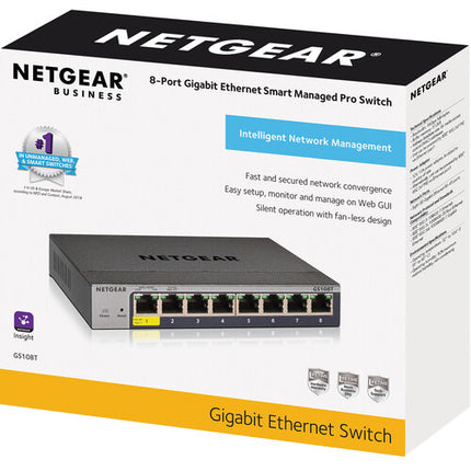Netgear GS108Tv3 Switch de Red Gestionado 8 Puertos Gigabit 16 Gb/s