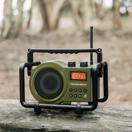 Sangean TB-100 Toughbox Radio AM FM portátil resistente IPX4 5W 10 memorias