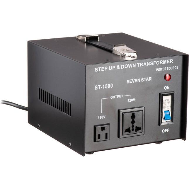 Sevenstar ST-1500 Transformador Convertidor 1500W Voltaje 110-240V con Adaptador US y Fusibles de Repuesto