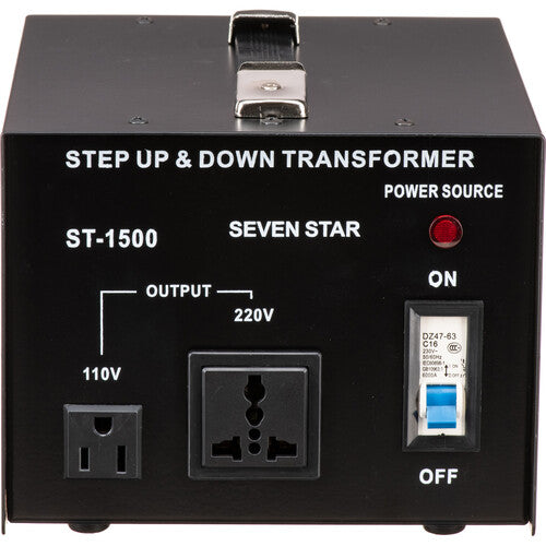 Sevenstar ST-1500 Transformador Convertidor 1500W Voltaje 110-240V con Adaptador US y Fusibles de Repuesto