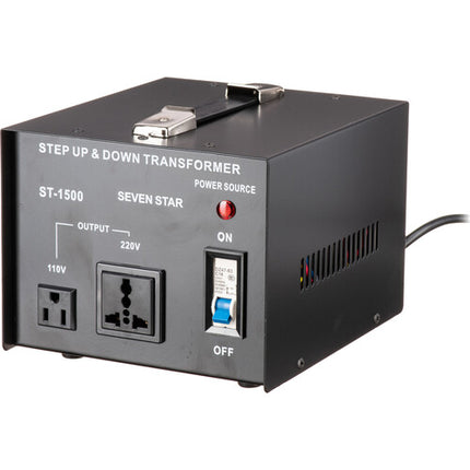 Sevenstar ST-1500 Transformador Convertidor 1500W Voltaje 110-240V con Adaptador US y Fusibles de Repuesto