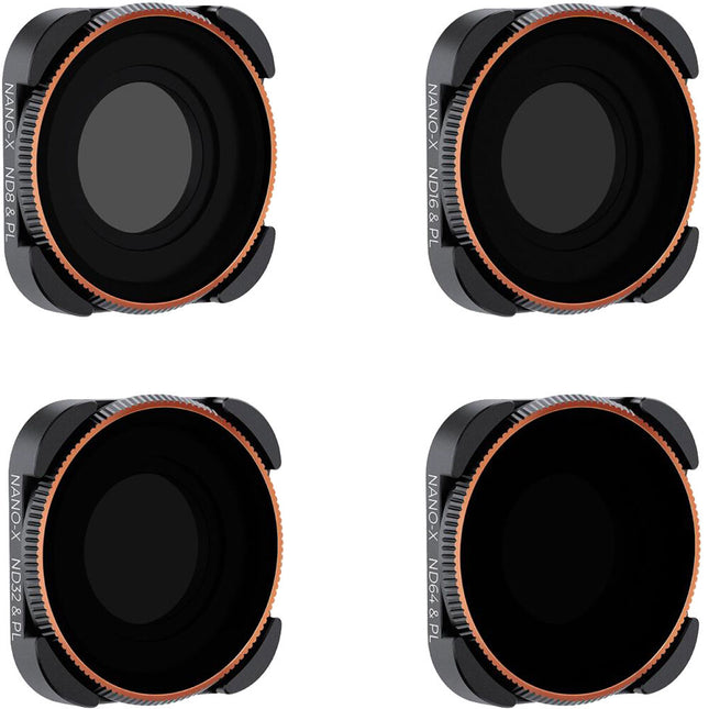 K&F Concept Set de 4 Filtros ND PL para GoPro HERO9 10 11 12 con Vidrio AGC y 28 Capas Nanorecubrimiento
