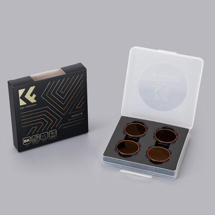 K&F Concept Set de 4 Filtros ND PL para GoPro HERO9 10 11 12 con Vidrio AGC y 28 Capas Nanorecubrimiento