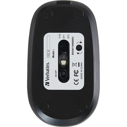 Verbatim Mouse Óptico Inalámbrico Recargable Bluetooth 5.0 3 Dispositivos Negro